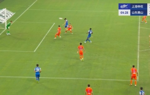 替补登场不到1分钟！徐皓阳头球破门，申花3-2再度领先泰山
